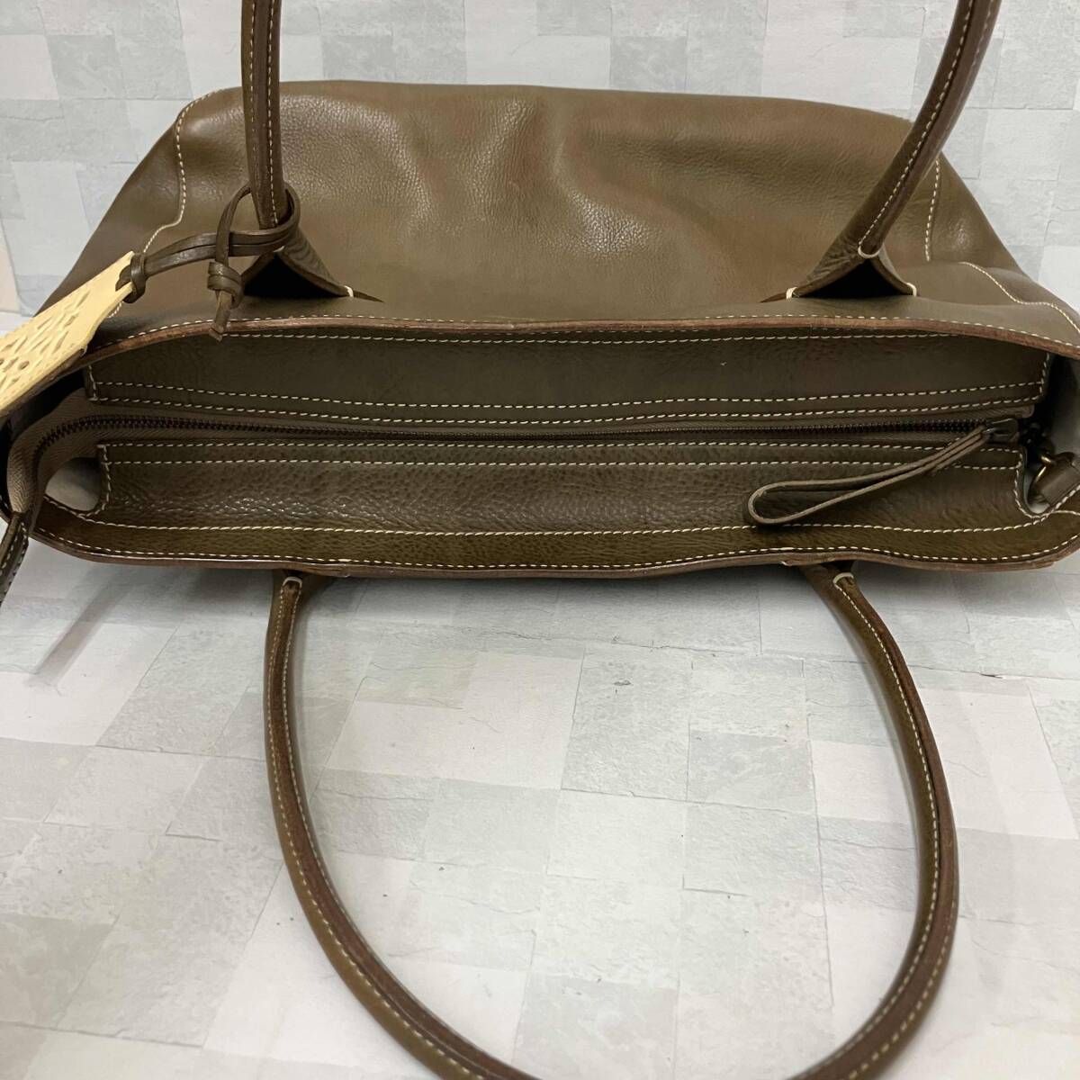 genten ゲンテン トートバッグ 工具ロゴ 工具刻印 レザートートバッグ