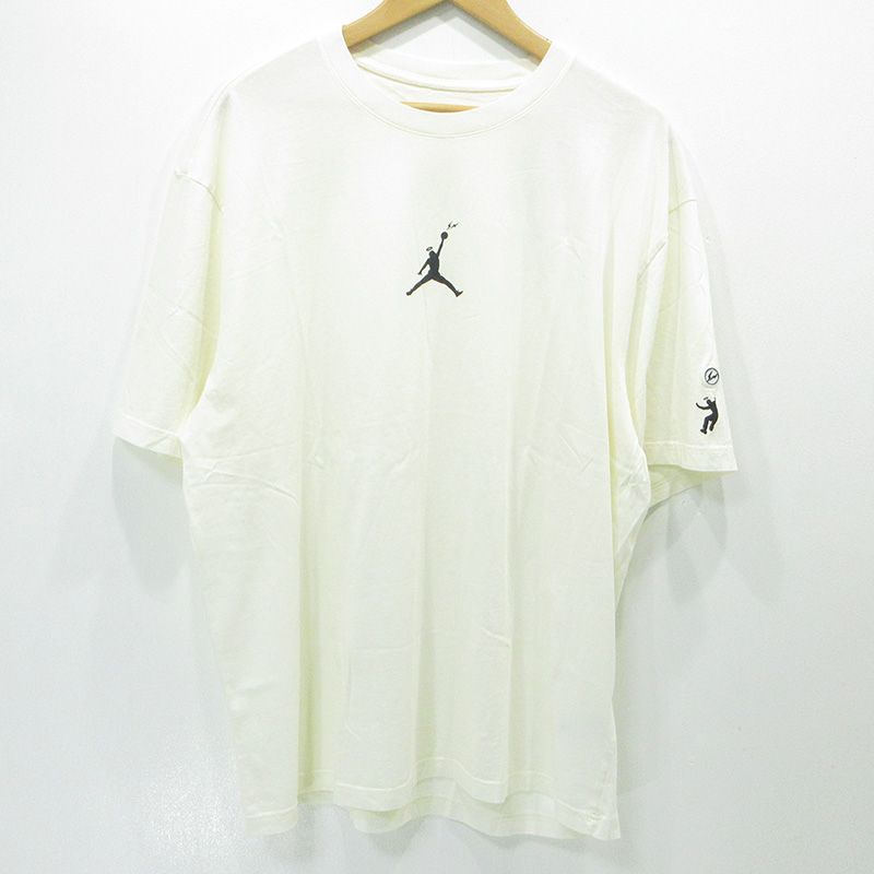 【三重本店】 中古 JORDAN | ジョーダン × FRAGMENT DESIGN × UNION LA フラグメント ユニオン ロゴ半袖Tシャツ トリプルコラボ IM6556-110 ホワイト系 アイボリー 生成り クリーム サイズ：XL 【103】