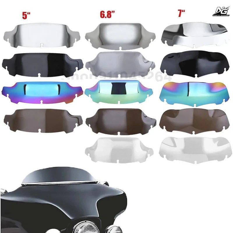 オートバイ 5 インチ/6.8 ''/7 インチフロントガラスアッパーフェアリングフロントスクリーンハーレーエレクトラストリートグライド FLHX