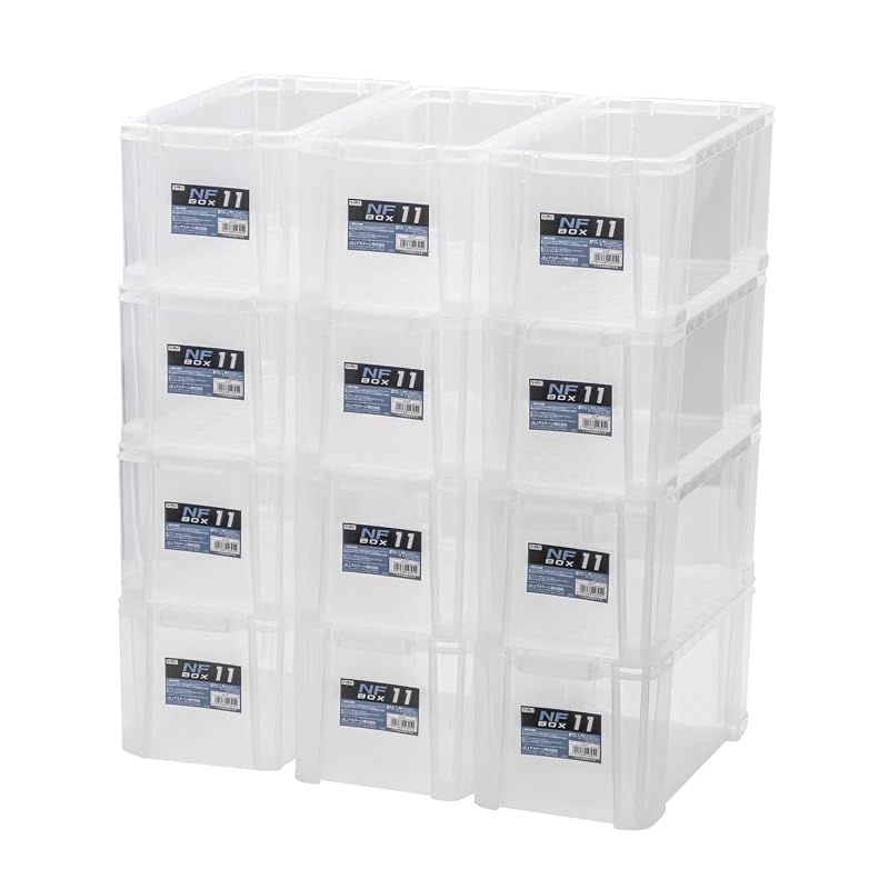 【新品】 JEJアステージ 収納ボックス 日本製 NFボックス #7 クリア 積み重ね 幅19.3×奥行34.2×高さ9.9cm 16個セット 1