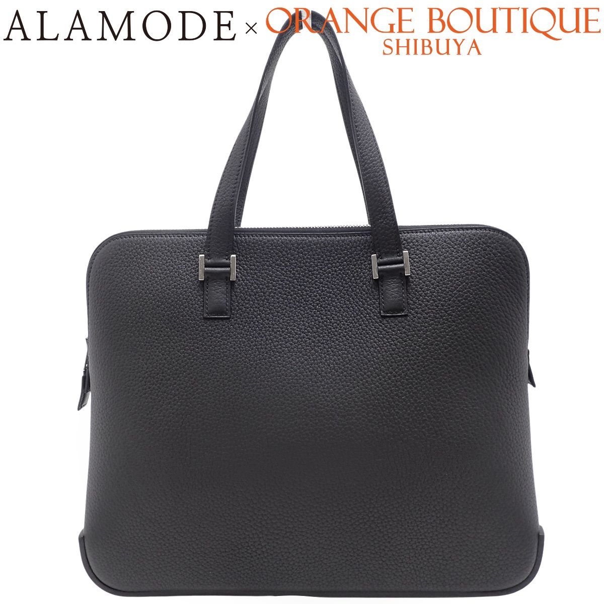 HERMES(エルメス) エスカパーダ ブラック黒 フィヨルド シルバー金具 不鮮明刻印 ハンドバッグ ユニセックス 40802200975【アラモード】