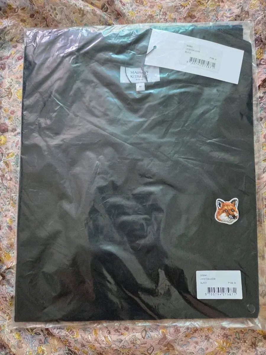 メゾンキツネ イエロー ヘッド 半袖Tシャツ ブラック / ホワイト (ポリ袋包装 新品)