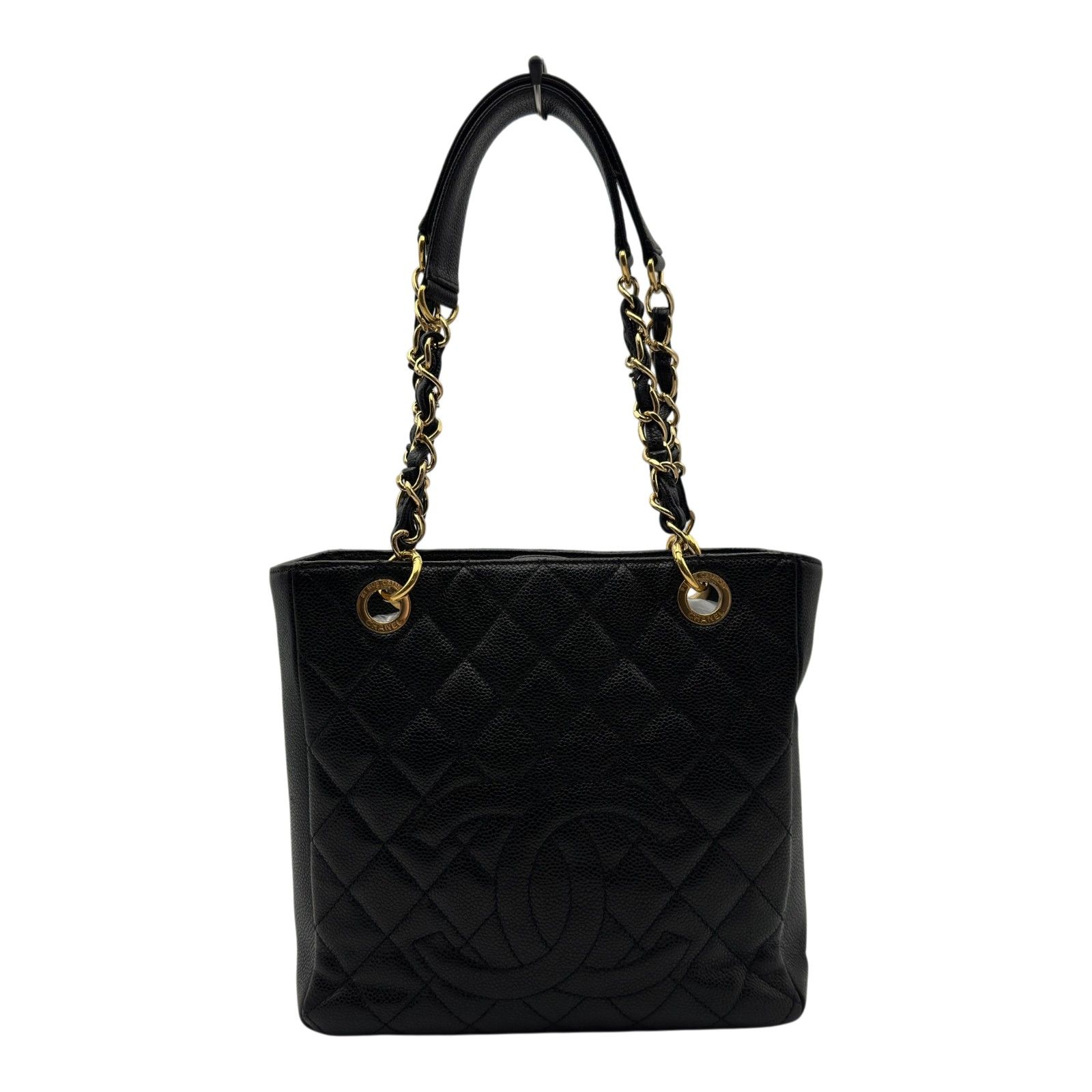 シャネル CHANEL PSTチェーントートバッグ A50994 15番台 ブラック ゴールド金具 キャビアスキン レディース トートバッグ