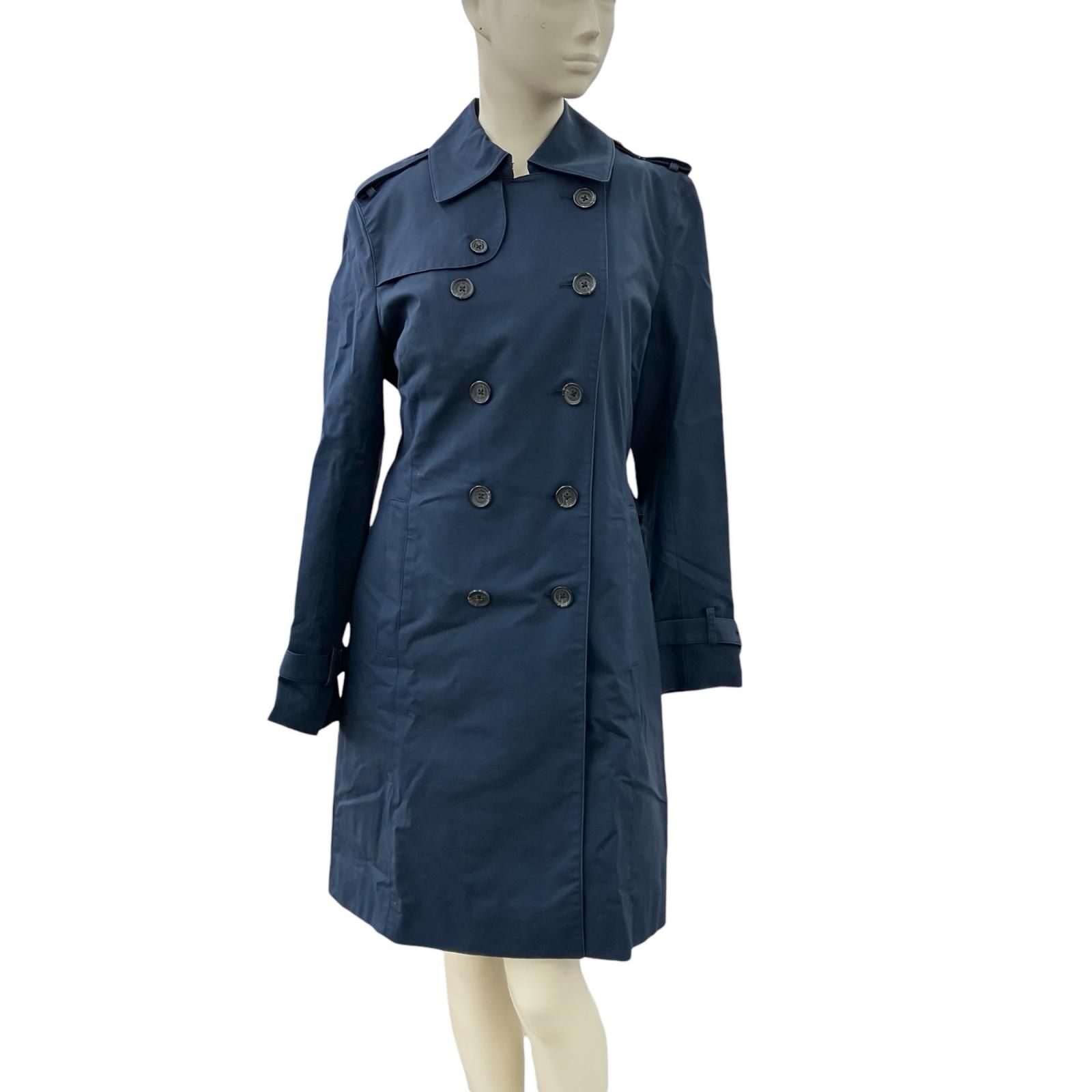 180053 Brooks Brothers ブルックスブラザーズ 現状品 トレンチコート ネイビー レディース