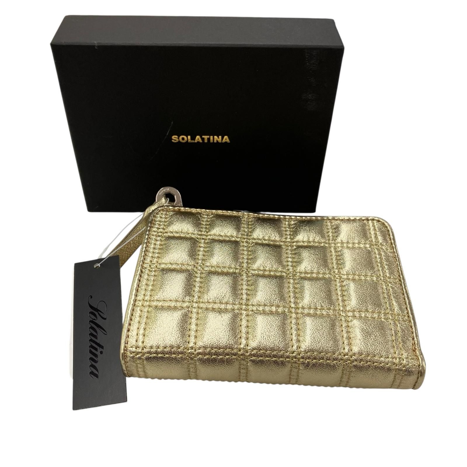 186000 新品未使用 SOLATINA ソラチナ 財布★定価￥18,700- ゴールド 羊革 レディース