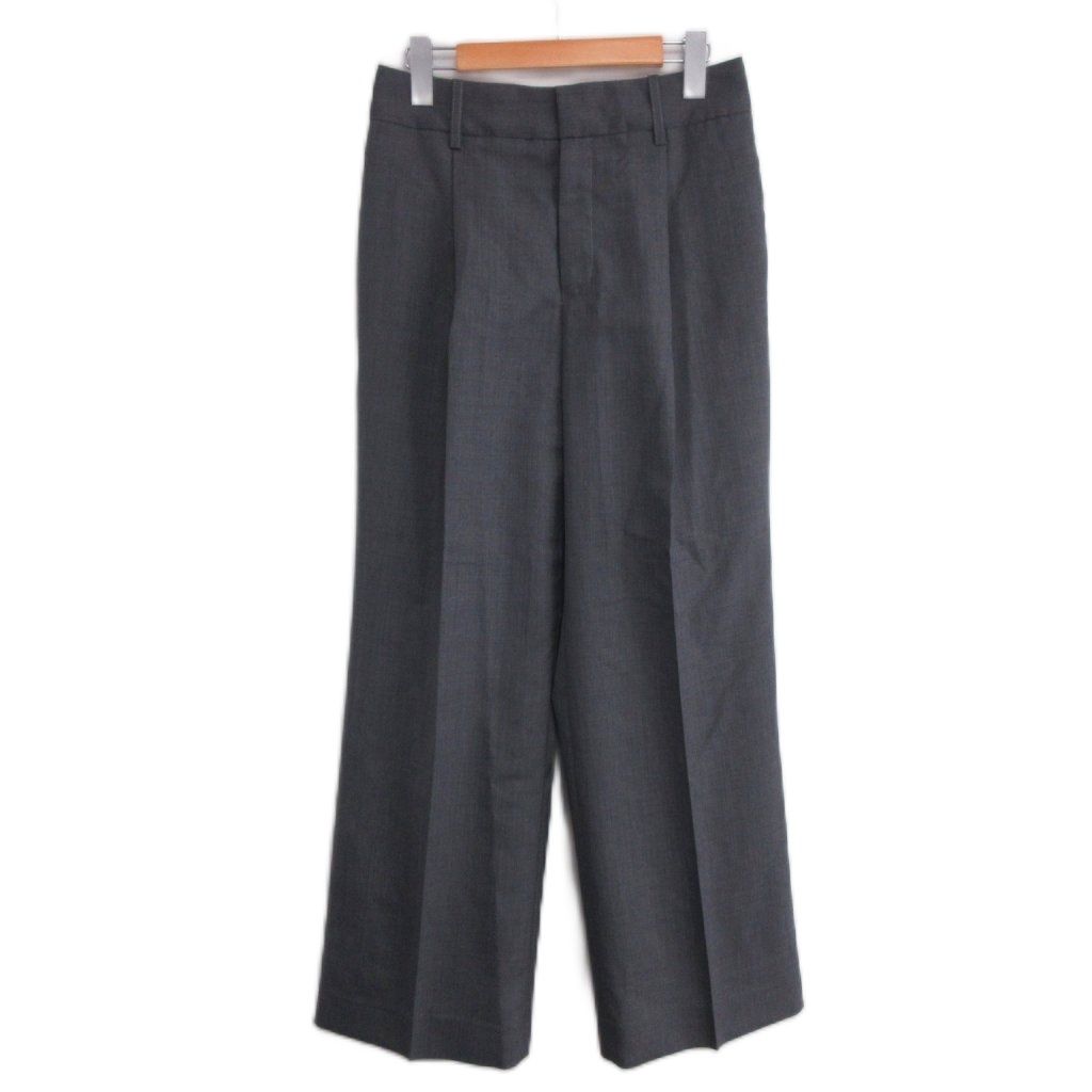 ドゥーズィエムクラス DEUXIEME CLASSE 極美品 24SS nifty ウール ワイドタックパンツ スラックス モヘヤ混 36 グレー