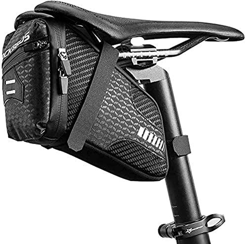 【新品】ROCKBROS サドルバッグ 自転車 バッグ ロードバイク フレームバッグ 大容量 1.5L 反射材付き テールライト装着可能 ストラップ式 防水ファスナー 取り付け簡単 軽量 ロード MTB クロスバイク サイクリング