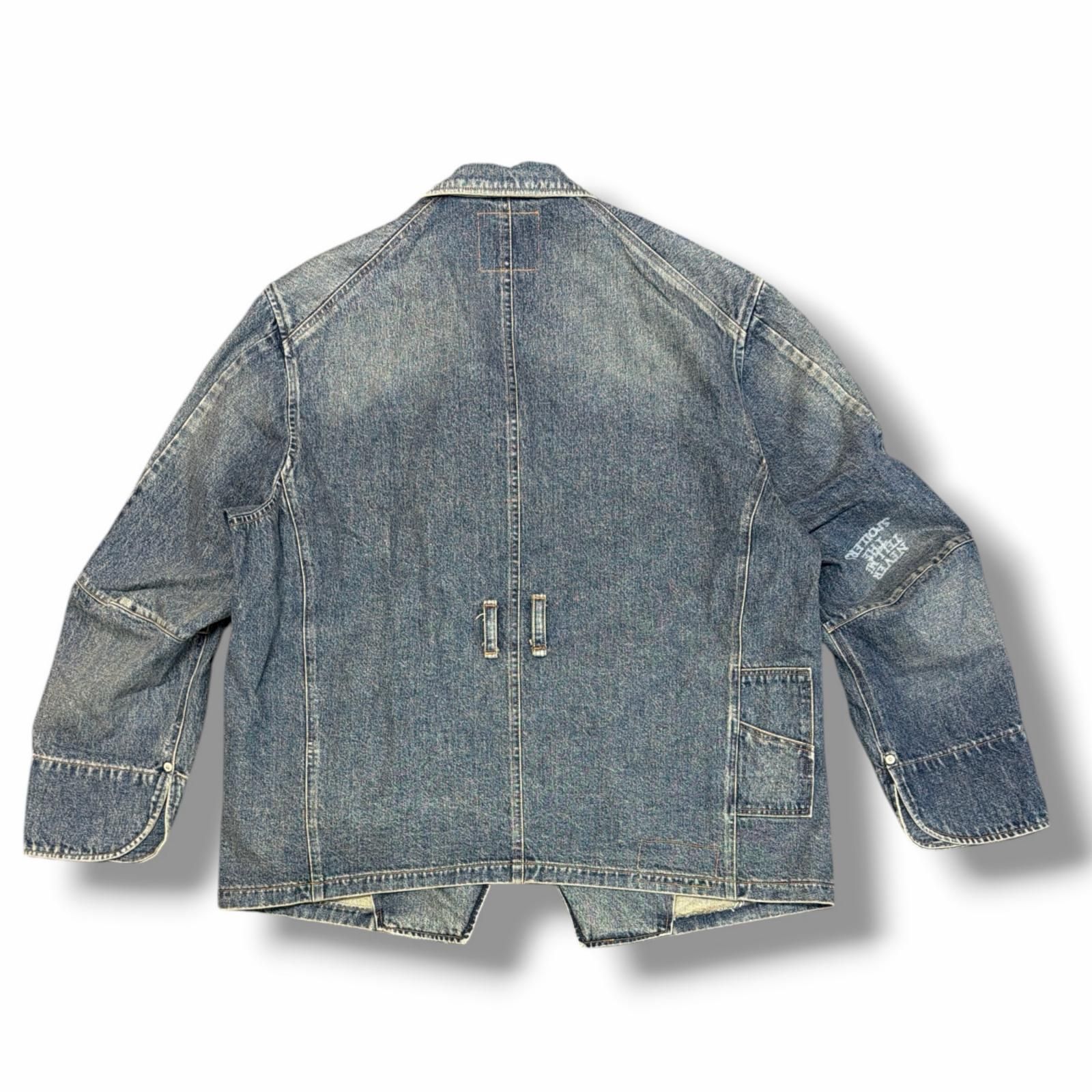 参考上代89100円 未使用 DAIRIKU 25AW TATTOO Laser Printed Draiping Denim JKT デニムジャケット ダイリク 25AW D5 インディゴ M （17644M） 参考上代89100円 未使用 DAIRIKU 25AW TATTOO Laser Printed Draiping