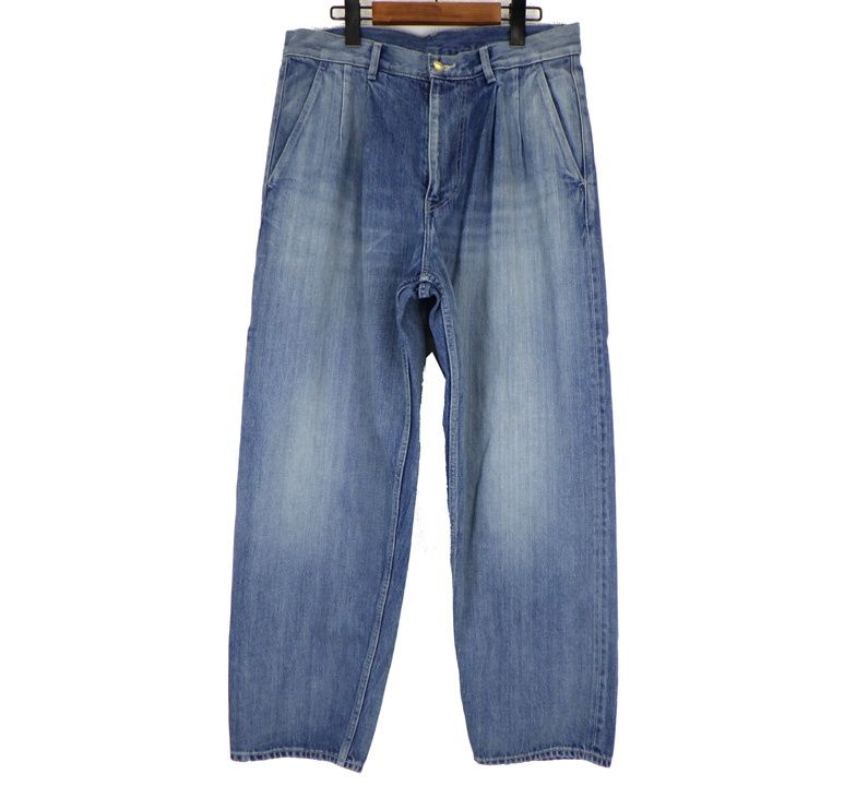 グラフペーパー Graphpaper 【 Selvage Denim Two Tuck Tapered Pants GU253 40060LB 】 セルビッジ 2 タック テーパード デニム パンツ 50946