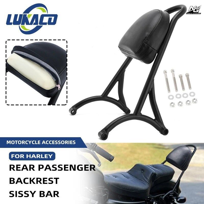 オートバイ用リアパッセンジャーバックレスト シーシーバー ハーレー スポーツスター 2004-2023 XL1200 XL883 XL48 アイアン XLH883 XLH120