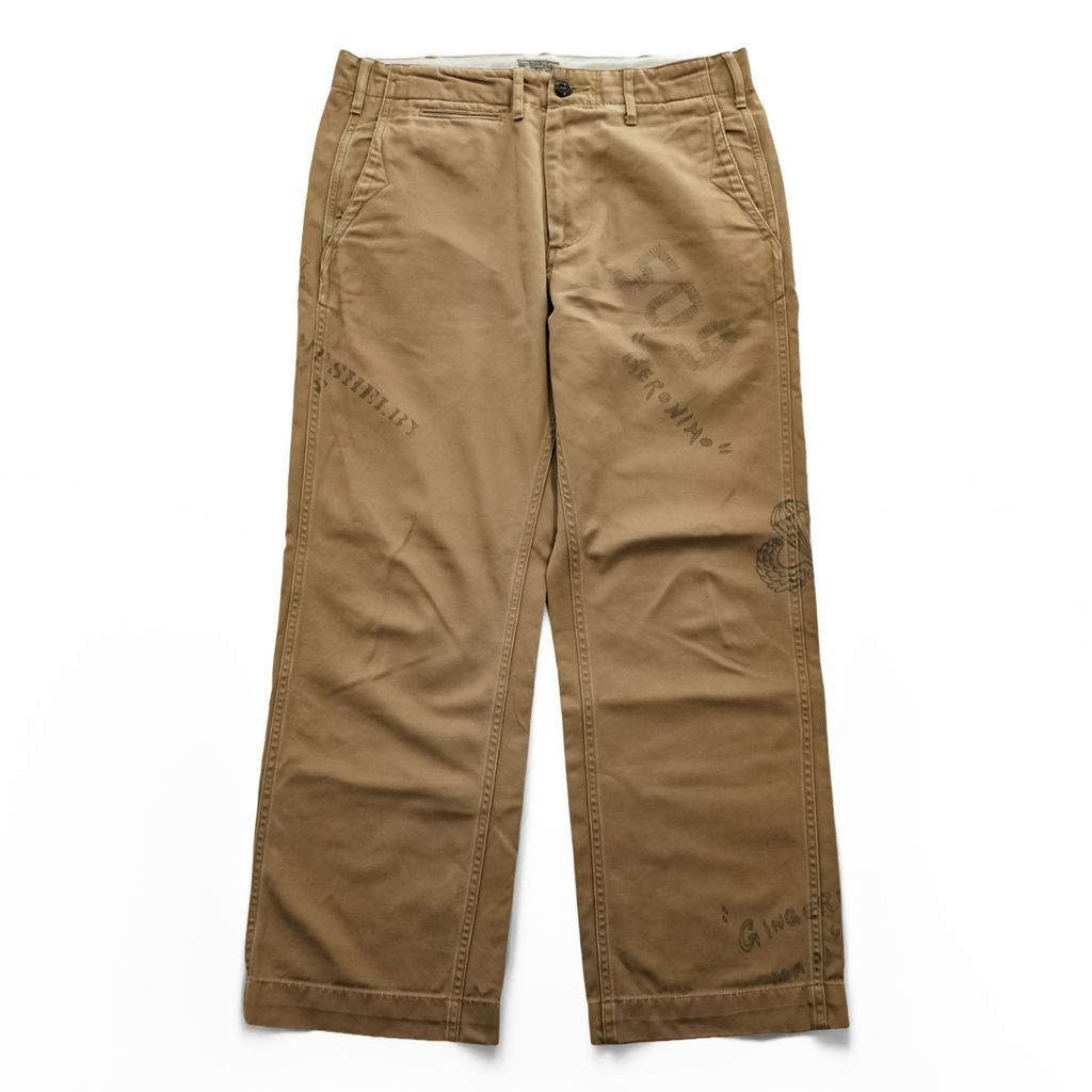 BUZZ RICKSON'S 日本製 チノパンツ M ベージュ ハンドペイント BEAMS 別注 BR41013
