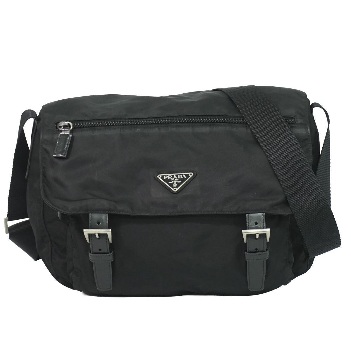 本物 プラダ PRADA ナイロン ショルダーバッグ ポシェット ブラック バッグ 中古・