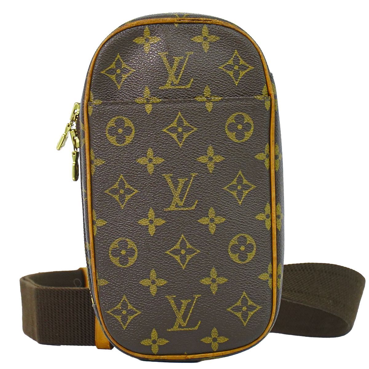本物 ルイヴィトン LOUIS VUITTON LV ポシェットガンジュ モノグラム ボディバッグ ブラウン M51870 ビトン バッグ 中古・