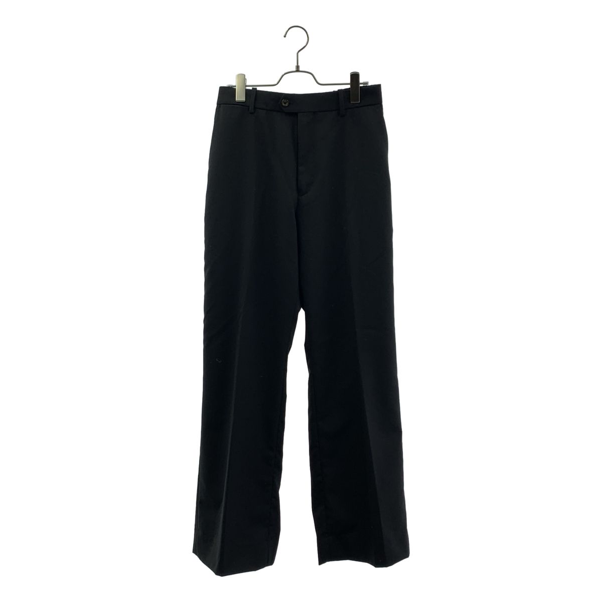【美品】  MARKAWARE / マーカウェア | ORGANIC WOOL TROPICAL FLAT FRONT FLAIR TROUSERS / トロピカル パンツ | 2 | ブラック | メンズ 美品】 MARKAWARE / マーカウェア | ORGANIC WOOL TROPICAL FLAT FRONT
