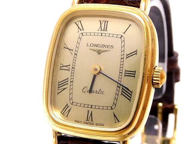 3F 訳あり ロンジン LONGINES 時計 ■ ゴールド文字盤 ステンレス ゴールドカラー 腕時計 レディース クォーツ ウォッチ ヴィンテージ □8E