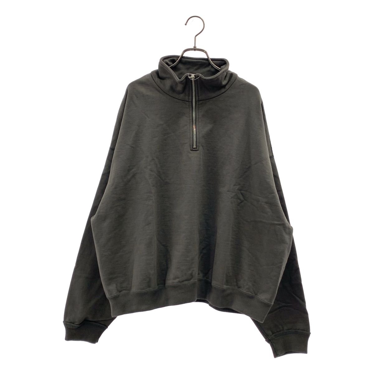 【美品】  MARKAWARE / マーカウェア | オーガニックコットンヘビー吊裏毛 / ショートクォータージッププルオーバー スウェット | 1 | オリーブ | メンズ 美品】 MARKAWARE / マーカウェア | オーガニックコットンヘビー吊裏毛
