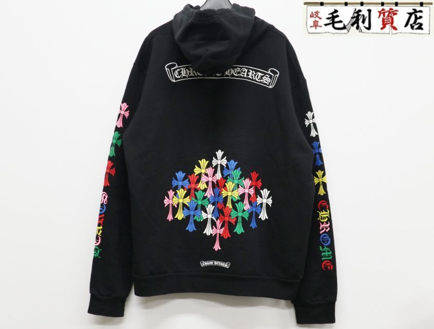 CHROME HEARTS クロムハーツ サイズL MLTCOL CEM CRS HD PLVR マルチカラー セメタリークロス プルオーバー 美品 パーカー