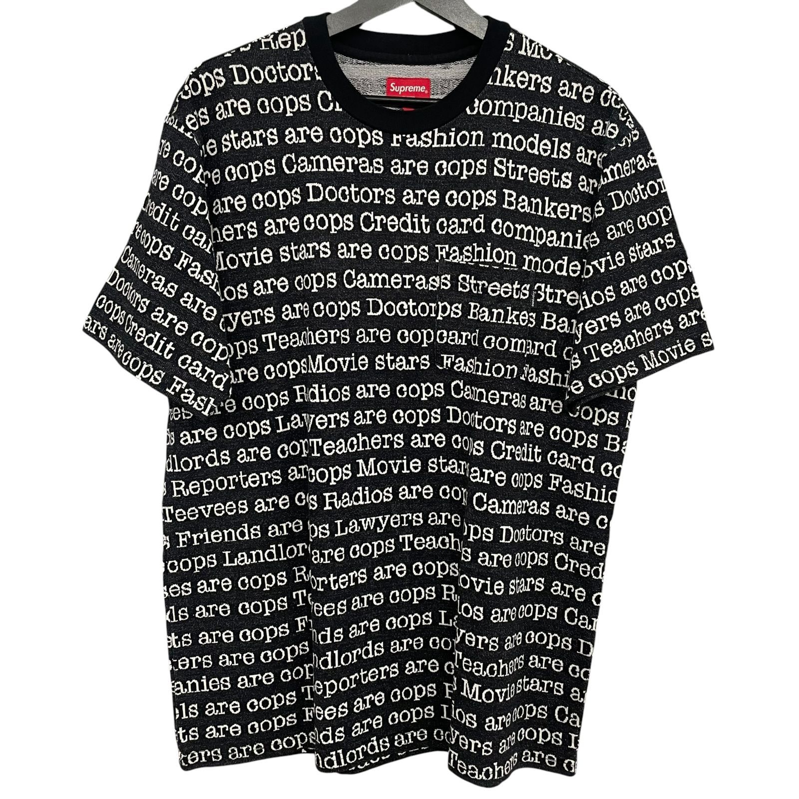【SUPREME】COPS JACQUARD TEE BLACK 19AW シュプリーム Tシャツ ブラック ジャガード
