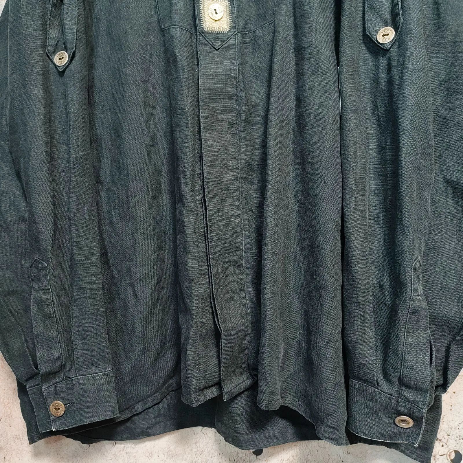 90s DISTLER VINTAGE Archive 黒 チロリアン シャツ メタル ボタン 