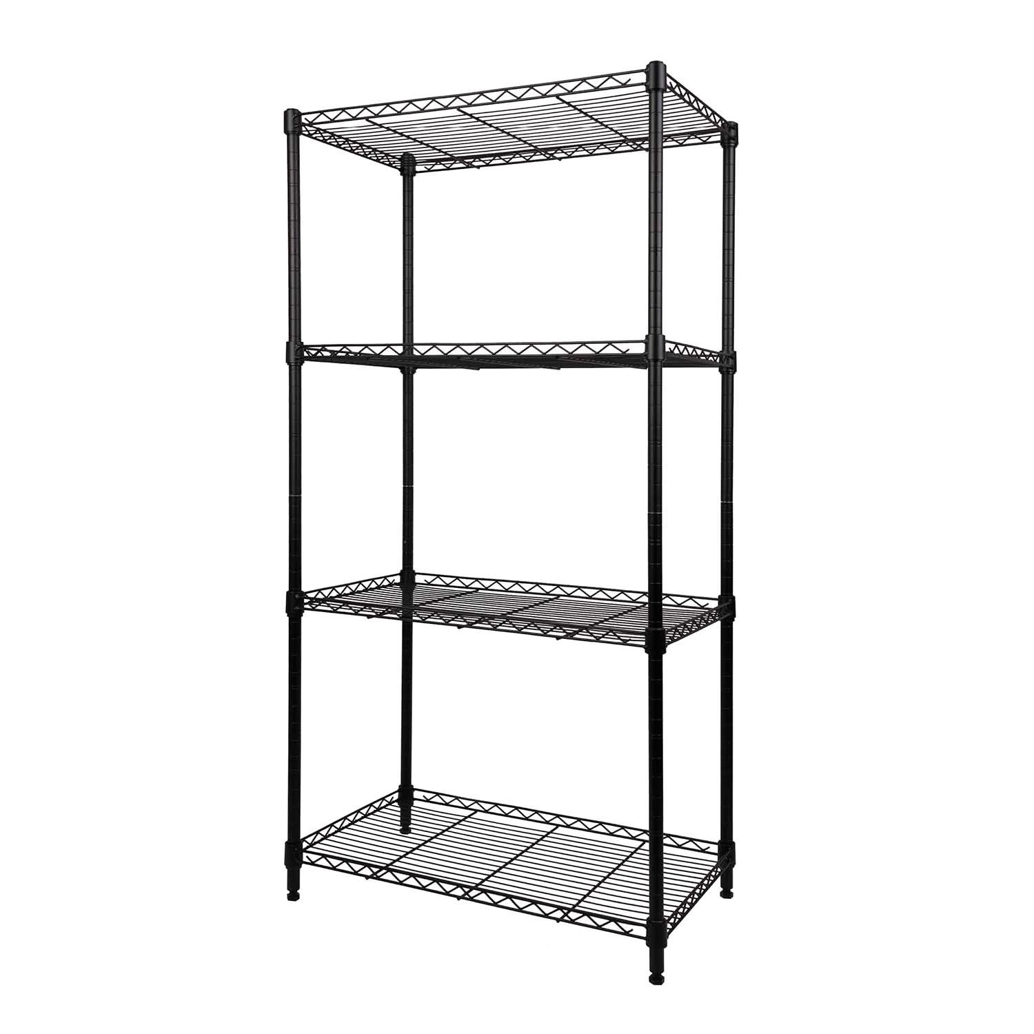 ☆新品☆4段 スチールラック ブラック 全体耐荷重200kg 幅60×奥行35×高さ120cm 物の落下を防ぐ設計 収納 メタルラック 棚 ラック シェルフ ステンレス ワイヤーシェルフ おしゃれ どんな空間にもマッチ 組み立てやすい 軽量 f320d789
