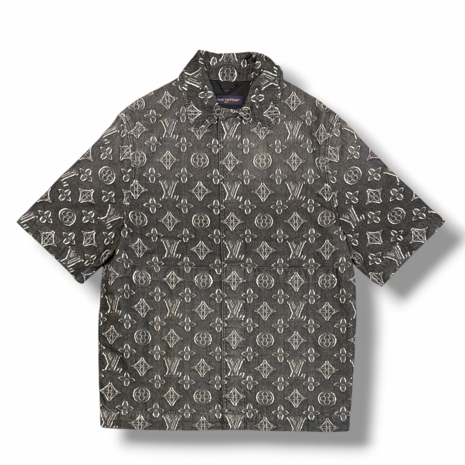 国内正規 LOUIS VUITTON 23AW モノグラムデニム半袖シャツ 半袖 シャツ