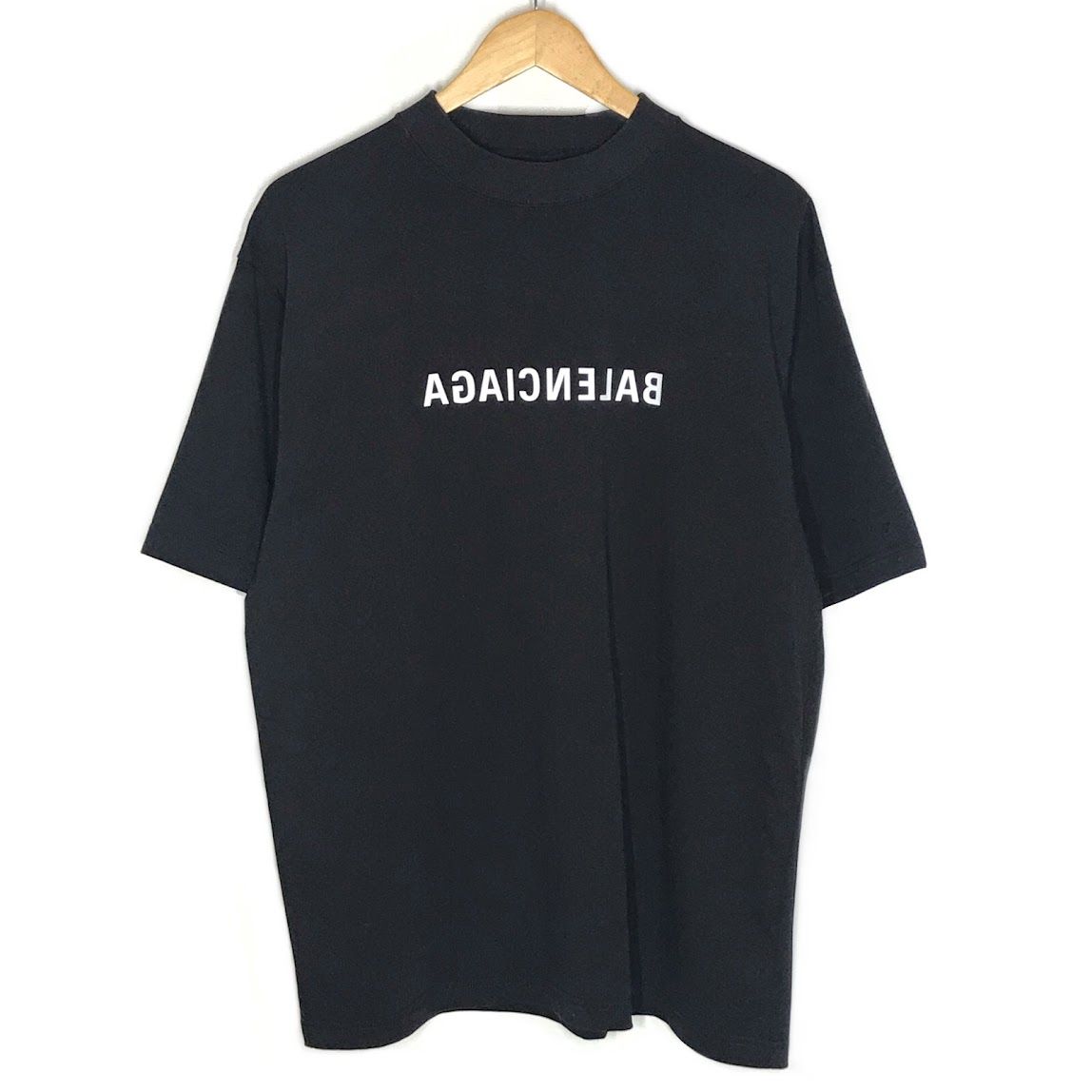 【倉吉店】 中古 BALENCIAGA | バレンシアガ 半袖Ｔシャツ MIRROR LOGO T-SHIRT 764235 TNVR2 ブラック サイズ：S 【108】