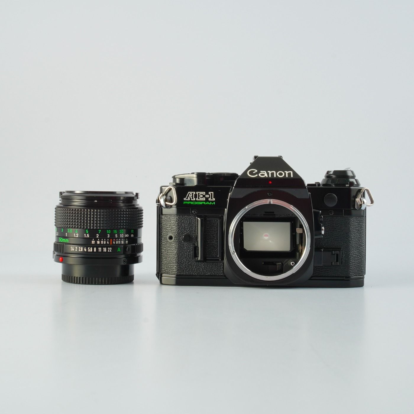 CLA'd】 Canon キヤノン AE-1 Program Black + New FD 50mm F/1.4 MF