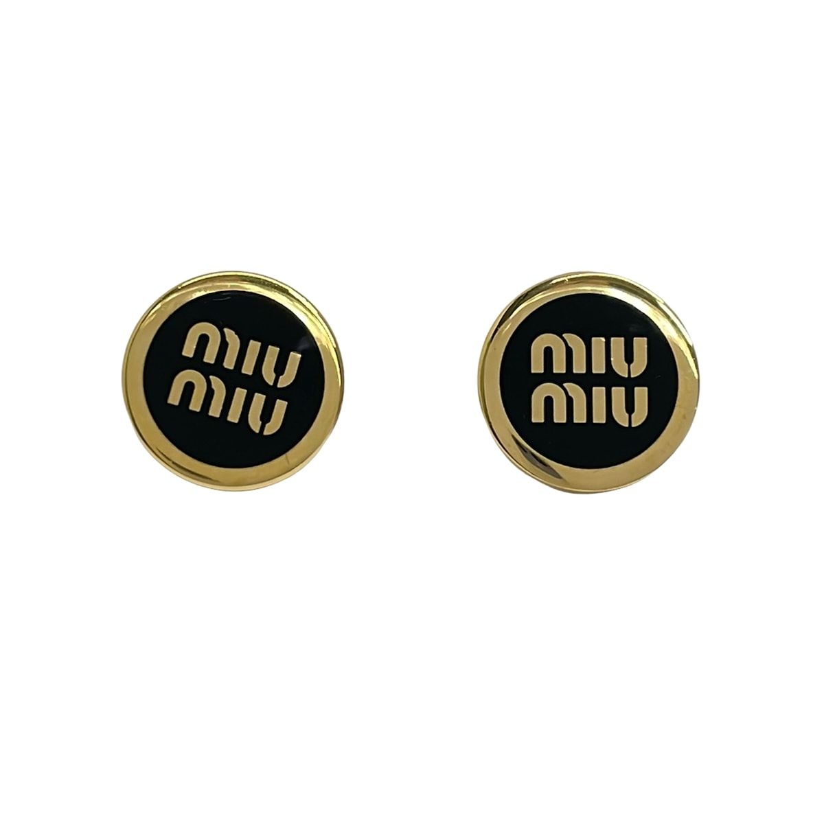 miumiu(ミュウミュウ) ピアス美品 - 黒×ゴールド