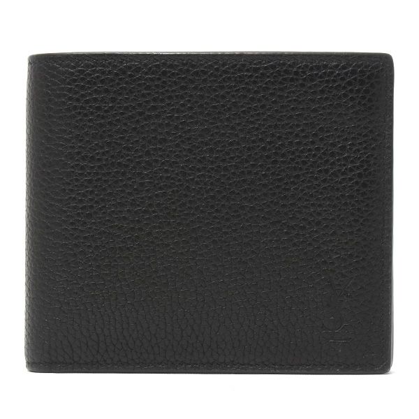 サンローラン 財布 メンズ カサンドラ シャドウ ウエスト ウォレット 二つ折り財布 カーフ ブラック SAINT LAURENT 687104 中古