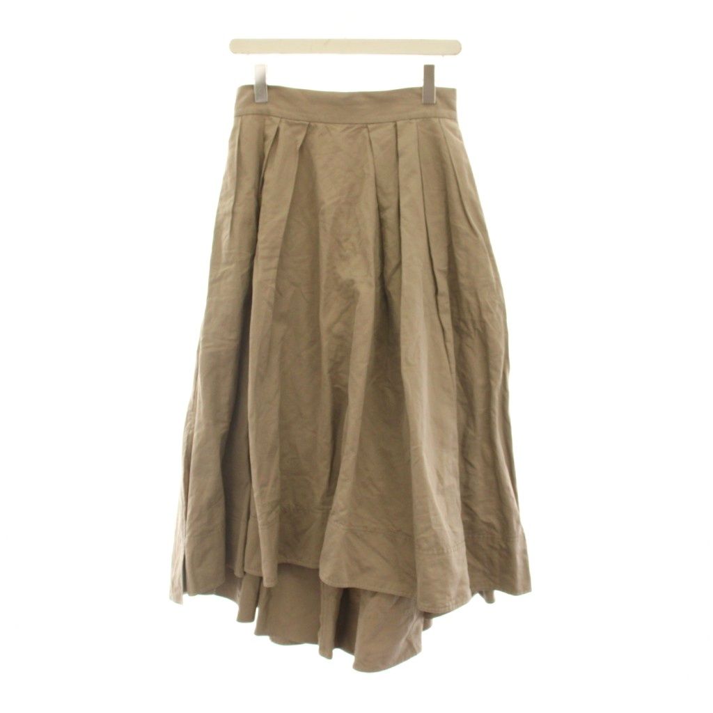 マディソンブルー MADISONBLUE TUCK VOLUME SKIRT タックボリュームスカート コットン リネン 2 M ベージュ ブラウン ロング MB174-6001 /YM