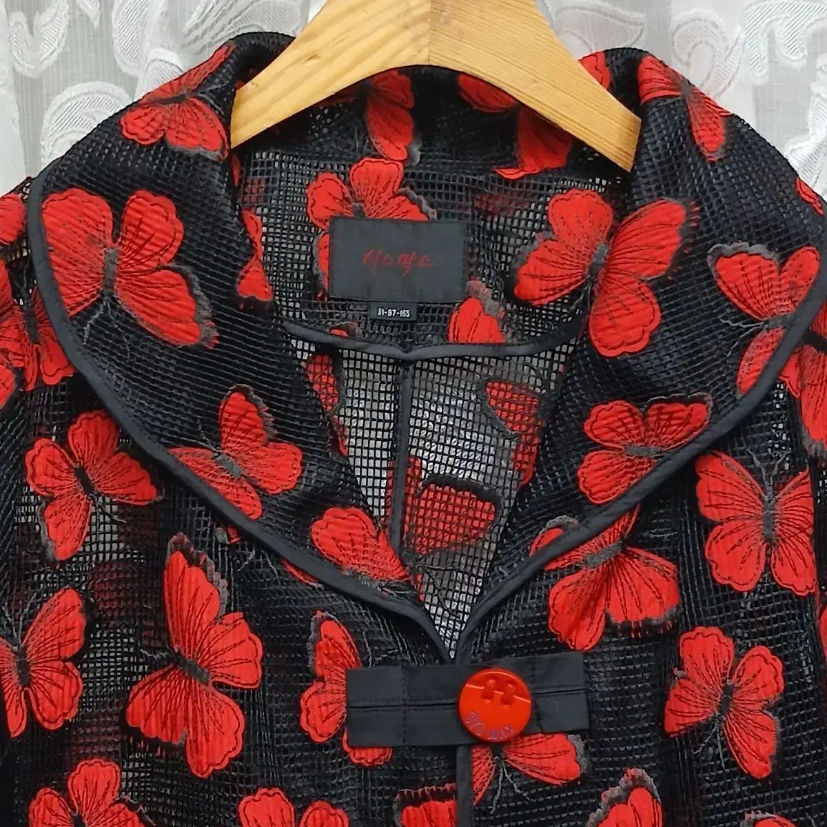 シースルー シースルー ナビ 刺繍 ジャケット