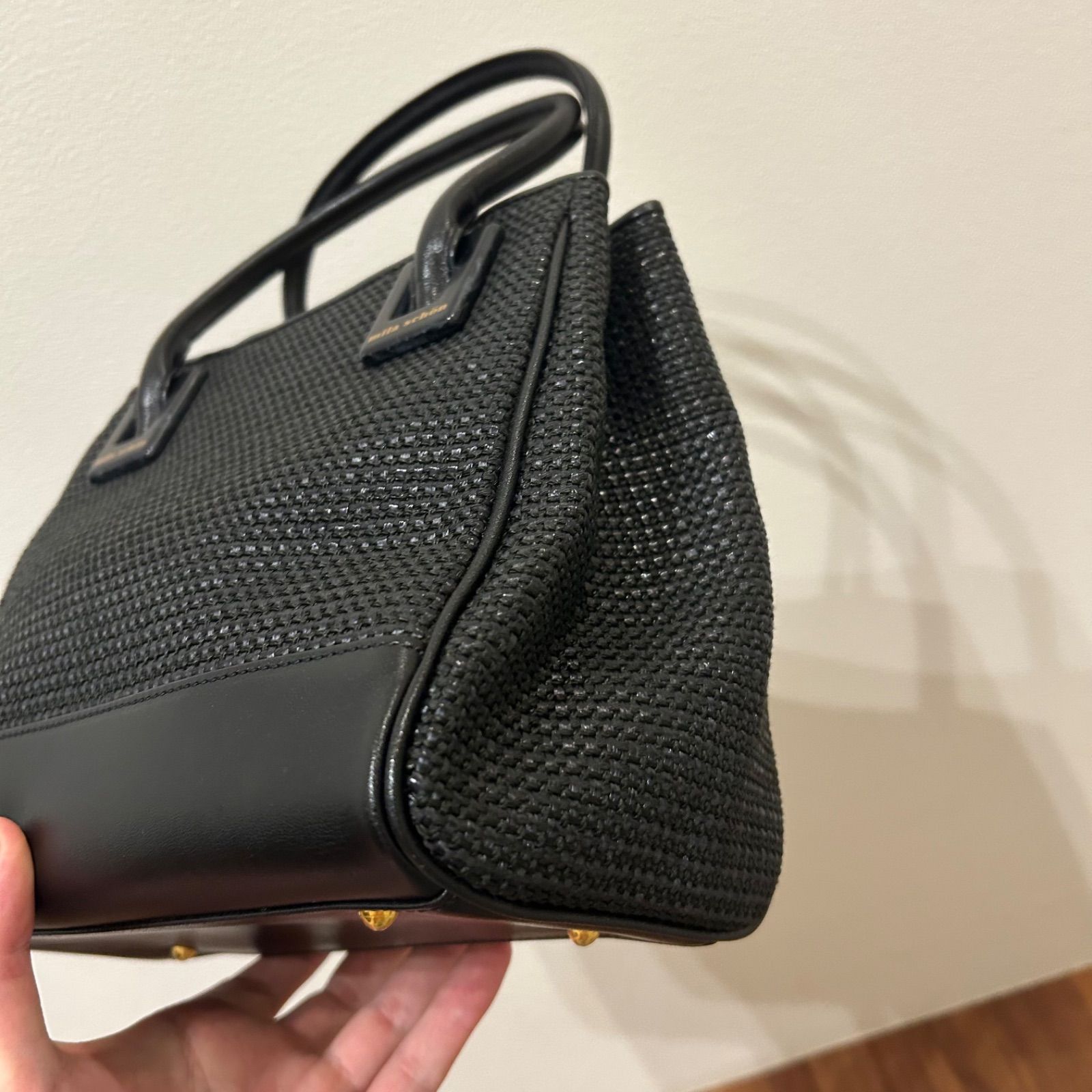 美品 mila schon ミラショーン レディース 籠バッグ ハンドバッグ