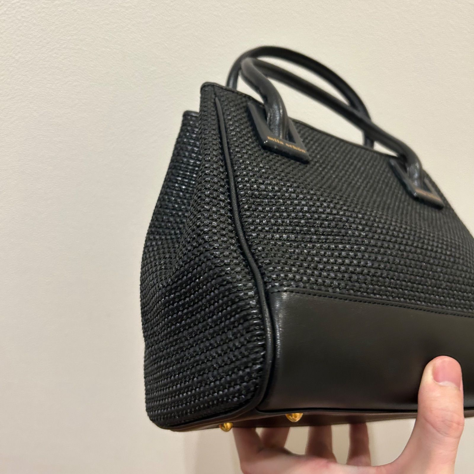 美品 mila schon ミラショーン レディース 籠バッグ ハンドバッグ 