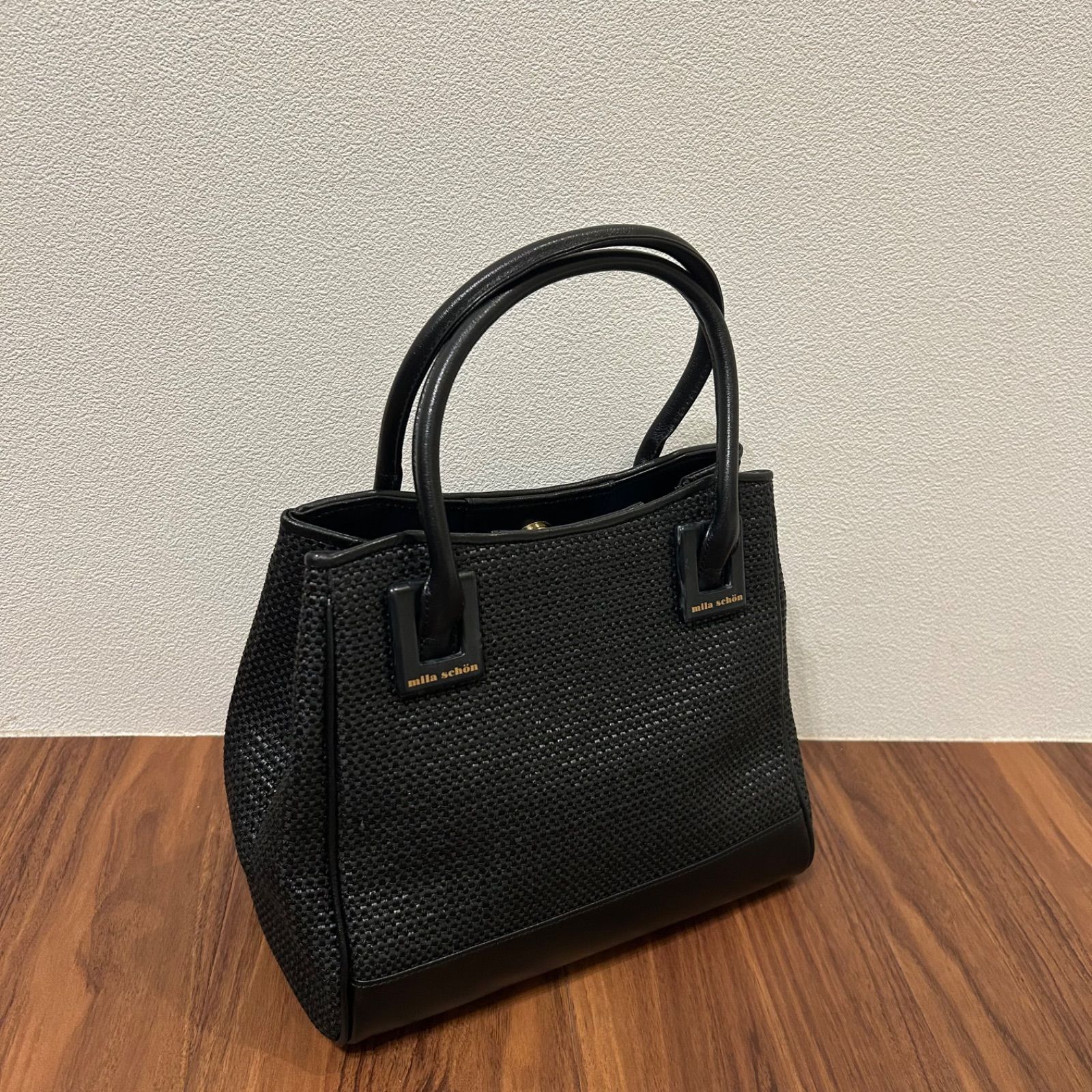 美品 mila schon ミラショーン レディース 籠バッグ ハンドバッグ