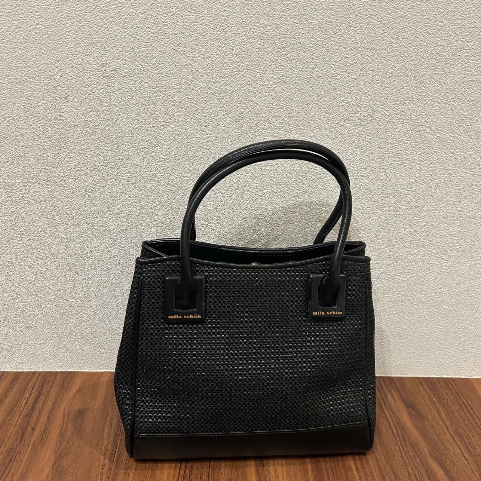 美品 mila schon ミラショーン レディース 籠バッグ ハンドバッグ 