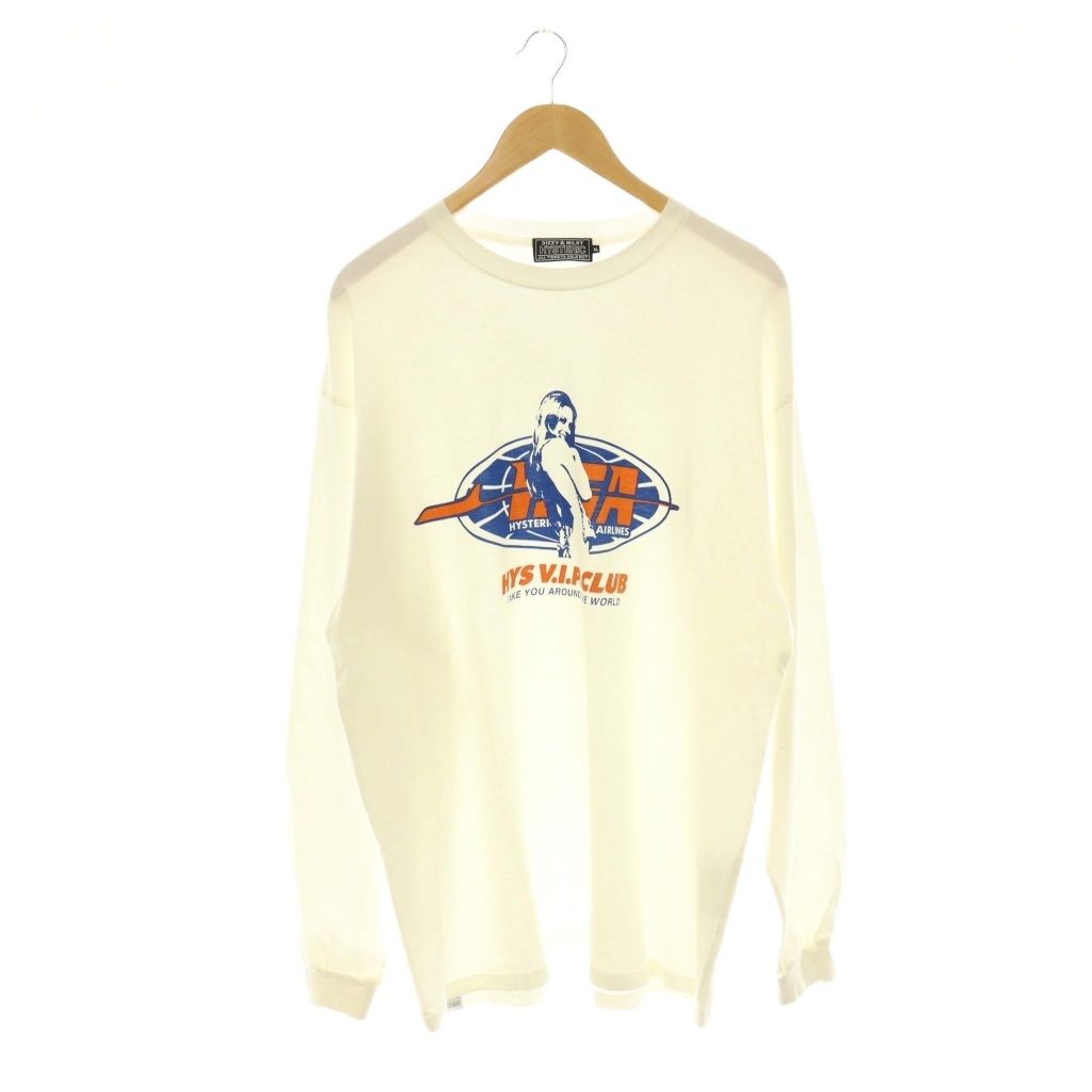 ヒステリックグラマー HYSTERIC GLAMOUR HYSTERIC AIRLINE Tシャツ カットソー 長袖 XL ホワイト /HK ■OS