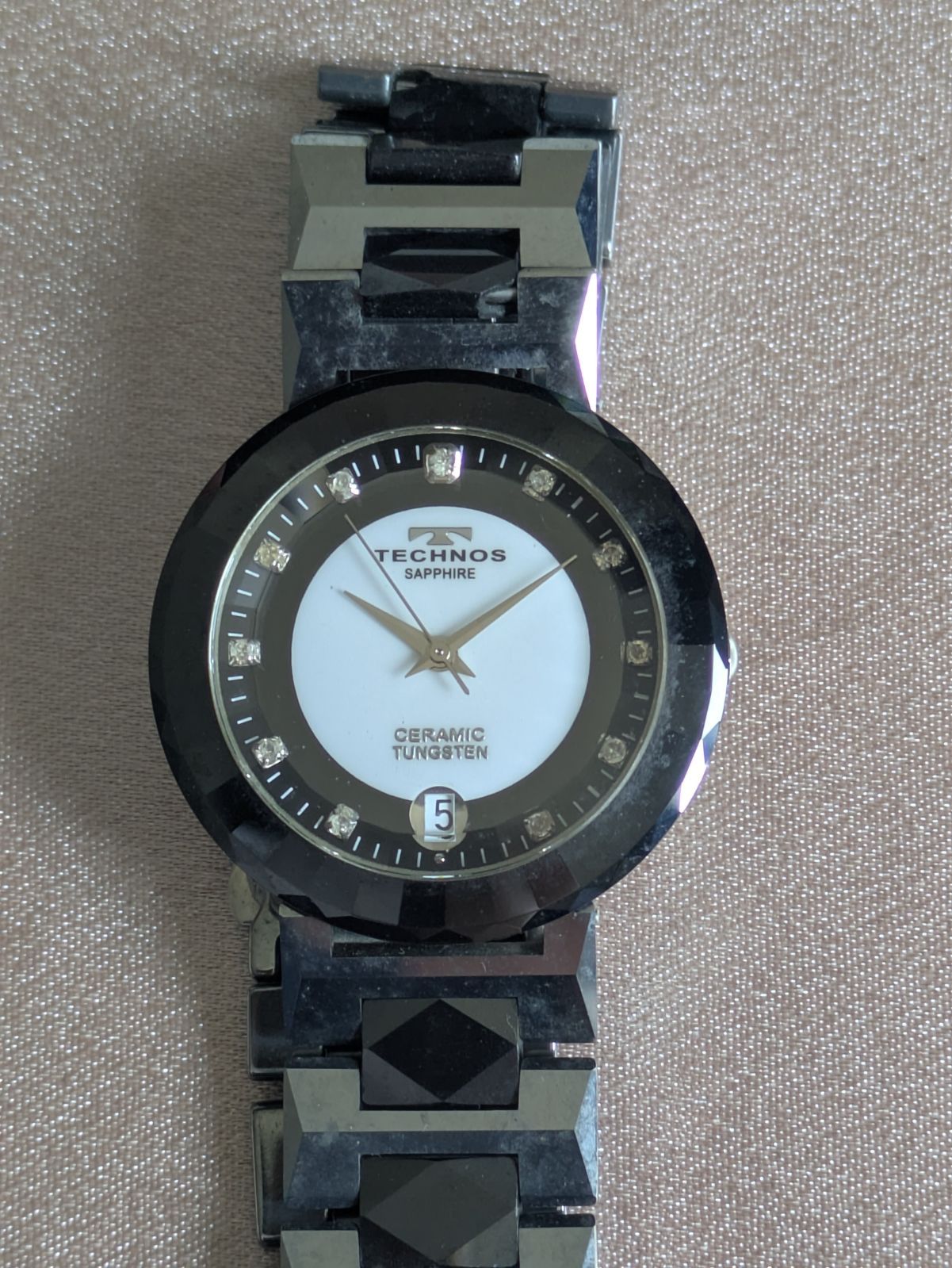 TECHNOS テクノス セラミック タングステン メンズ 腕時計 サファイア 