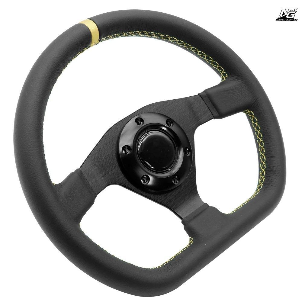 11.8インチ/300mm Dスタイル レザーレーシングスポーツステアリングホイール