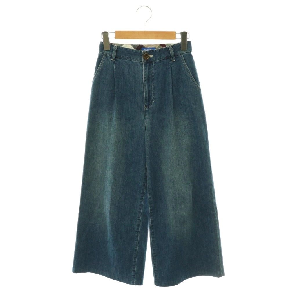 ブルーレーベルクレストブリッジ BLUE LABEL CRESTBRIDGE ライトデニムワイドパンツ タック 34 ブルー /HK ■OS
