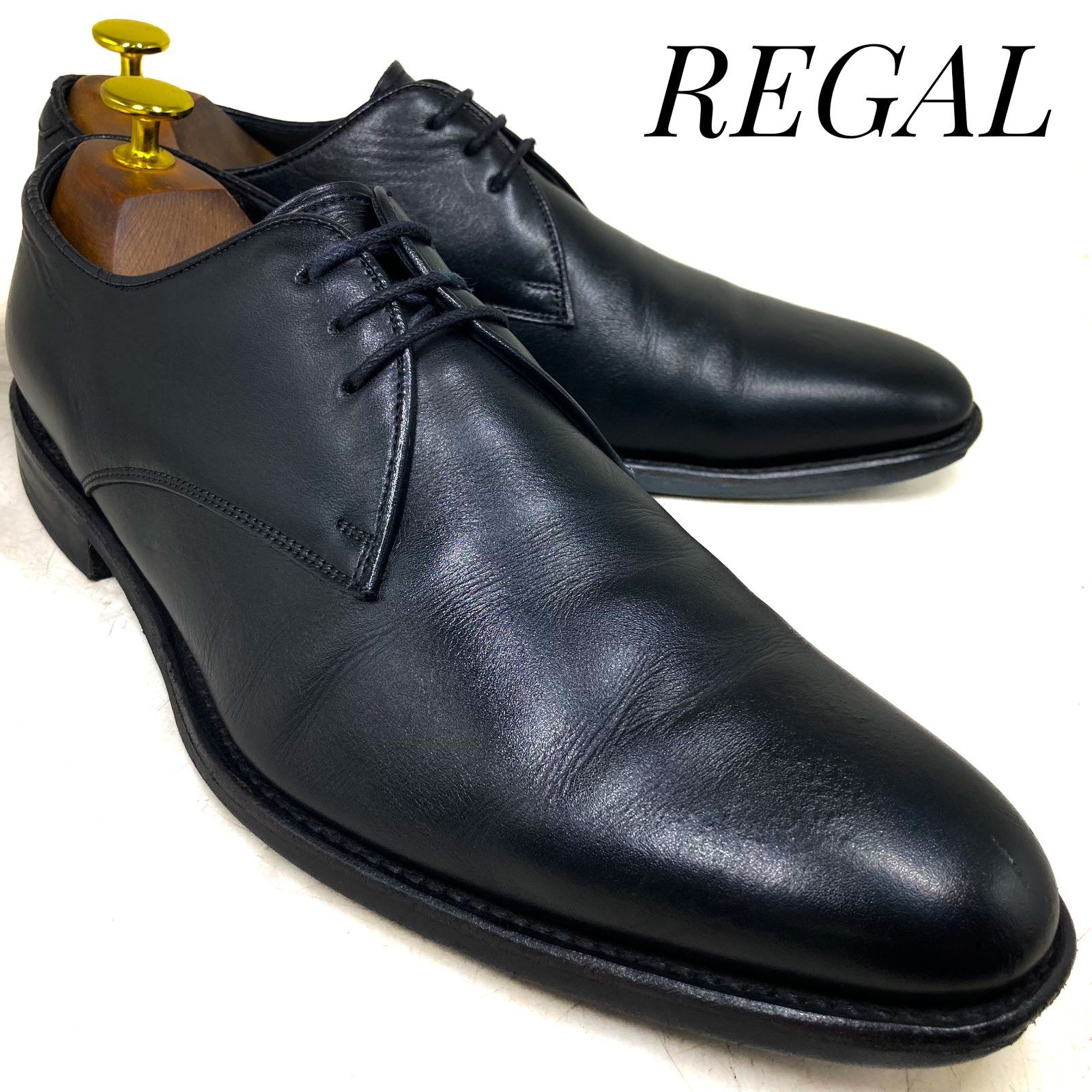 REGAL リーガル プレーントゥ 605R 黒 ブラック 25.5cm 革靴 ビジネス 