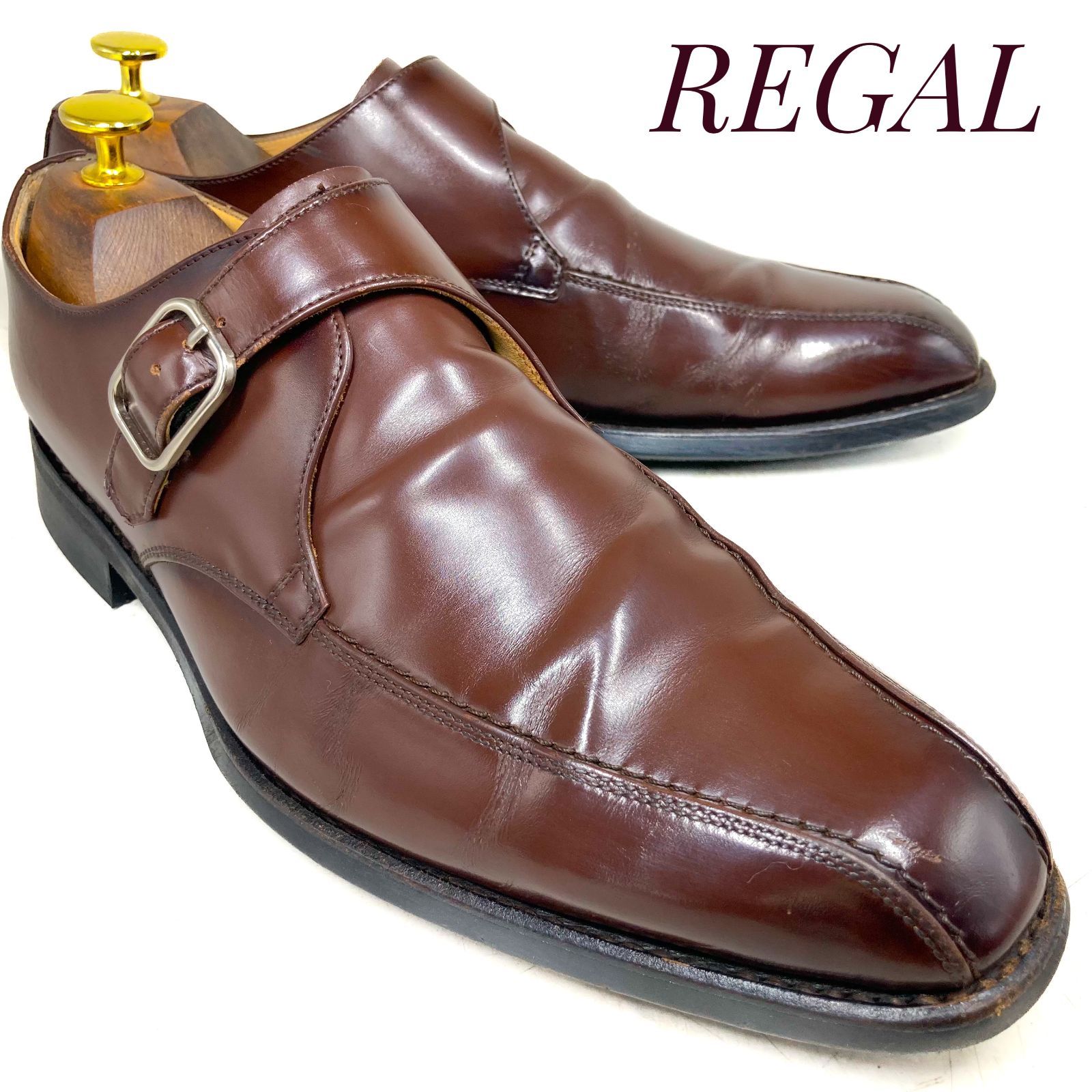 REGAL リーガル モンクストラップ V162 茶 ブラウン 25cm 革靴 
