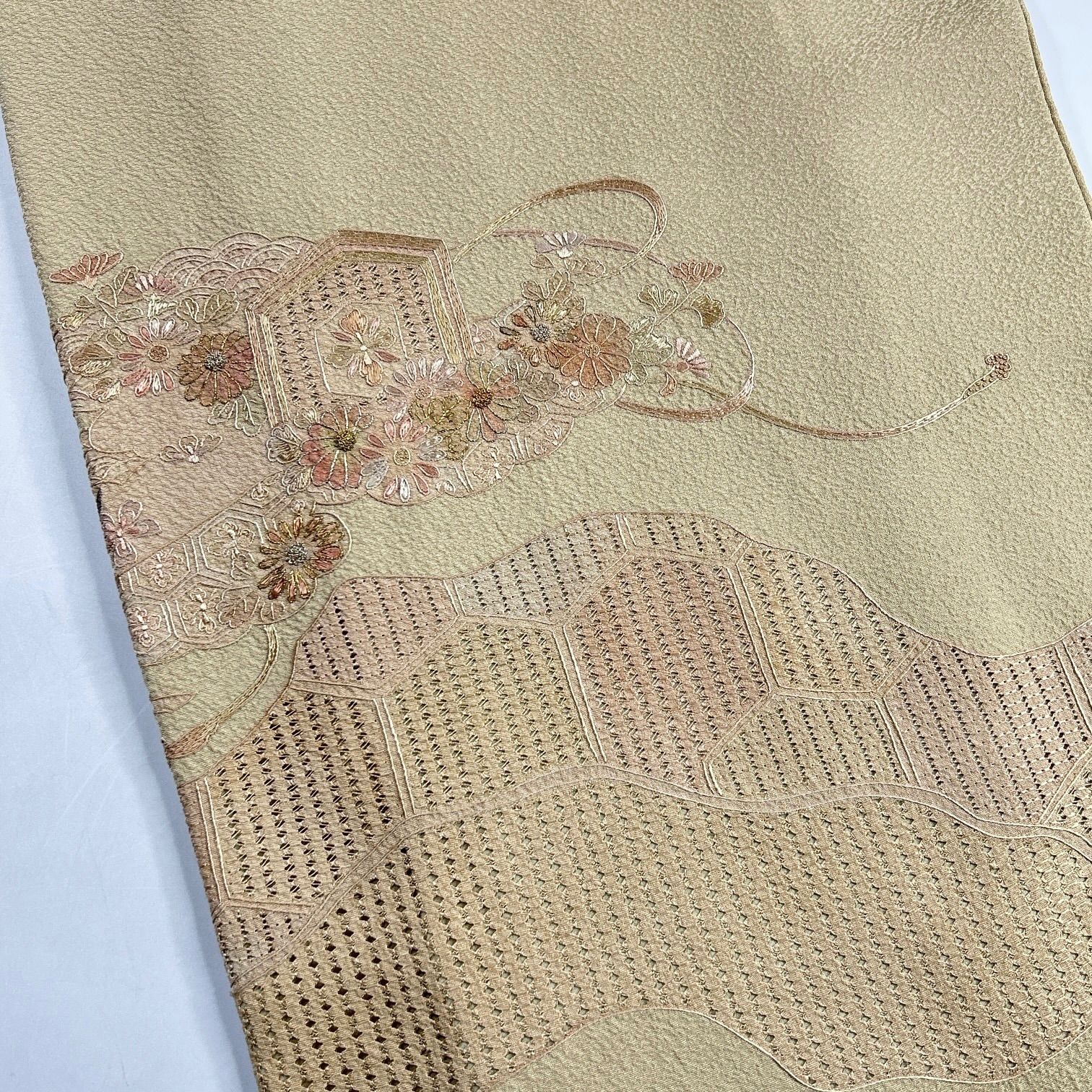 訪問着 汕頭刺繍 蘇州刺繍 落款あり 3枚 正絹 着物まとめ売り【F259 