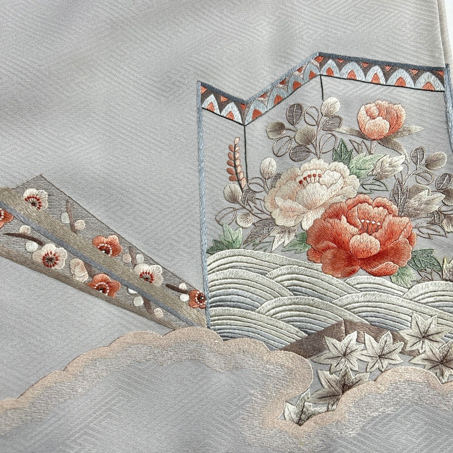 訪問着 汕頭刺繍 蘇州刺繍 落款あり 3枚 正絹 着物まとめ売り【F259 