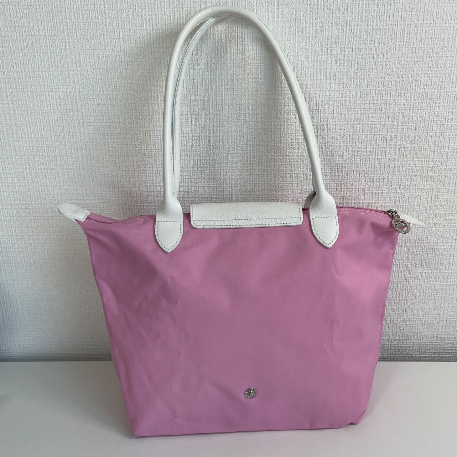 Longchamp トートバッグ ピンク ホワイト - メルカリ