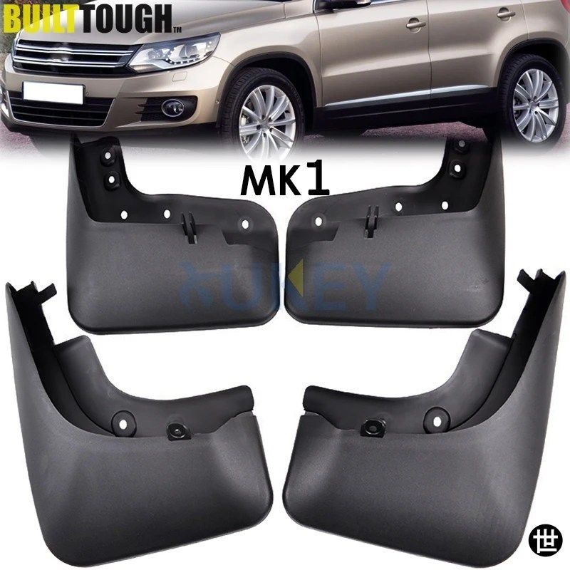 VW ティグアン 2008-2015 用マッドフラップセット マッドフラップ フロント リア マッドフラップ マッドガード 2009 - 14 フェンダー
