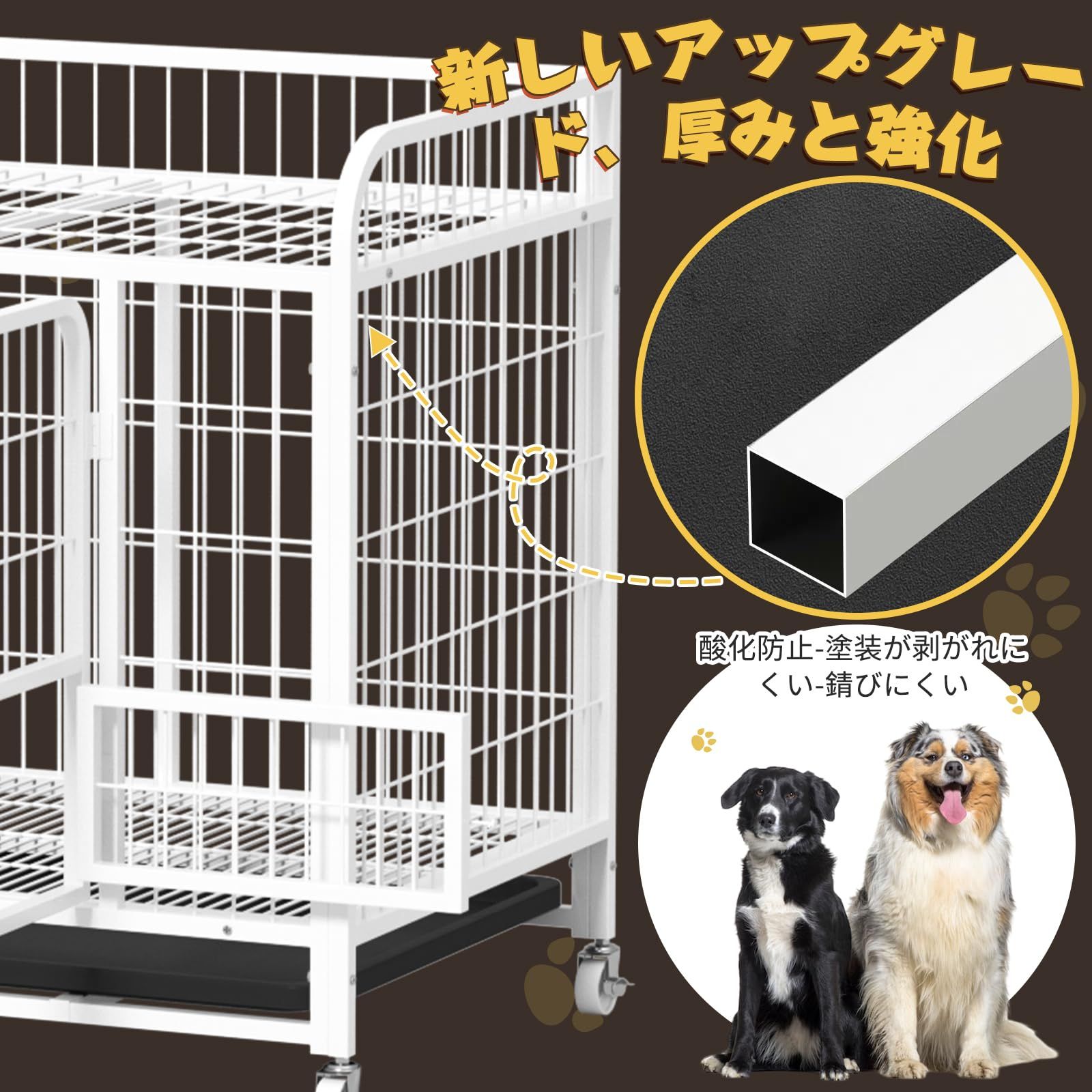 GOLOKOO 犬のケージ 犬 サークル ペットサークル 屋根付き