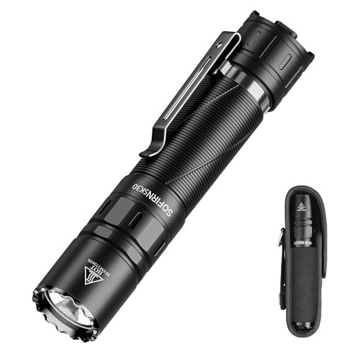 【新品】Sofirn SK30 戦術懐中電灯 フラッシュライト 3000ルーメン 高輝度 強力タクティカルライト 392メートルの超強遠射 1 クリックストロボ 二重スイッチ USBC充電式 IP68防水 防災防犯対策 停電 キャンプ 災害時の緊急用