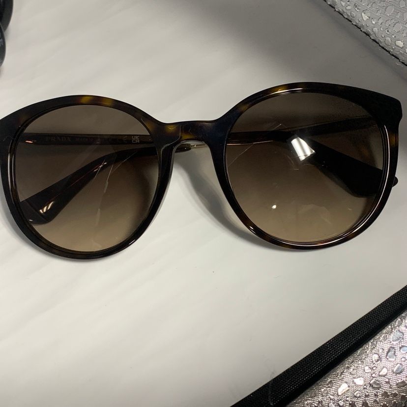 ♪4446 PRADA プラダ サングラス SPR17S-F 55▢21 中古 美品
