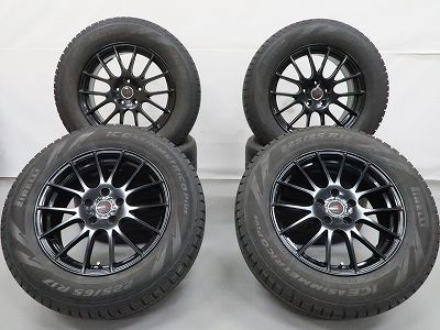 ハリアー RAV4 NX エクストレイル 等に 4本 エンケイ 17インチ 7J +38 5H PCD 114.3 スタッドレス ピレリ アイスアシンメトリコ 225/65R17