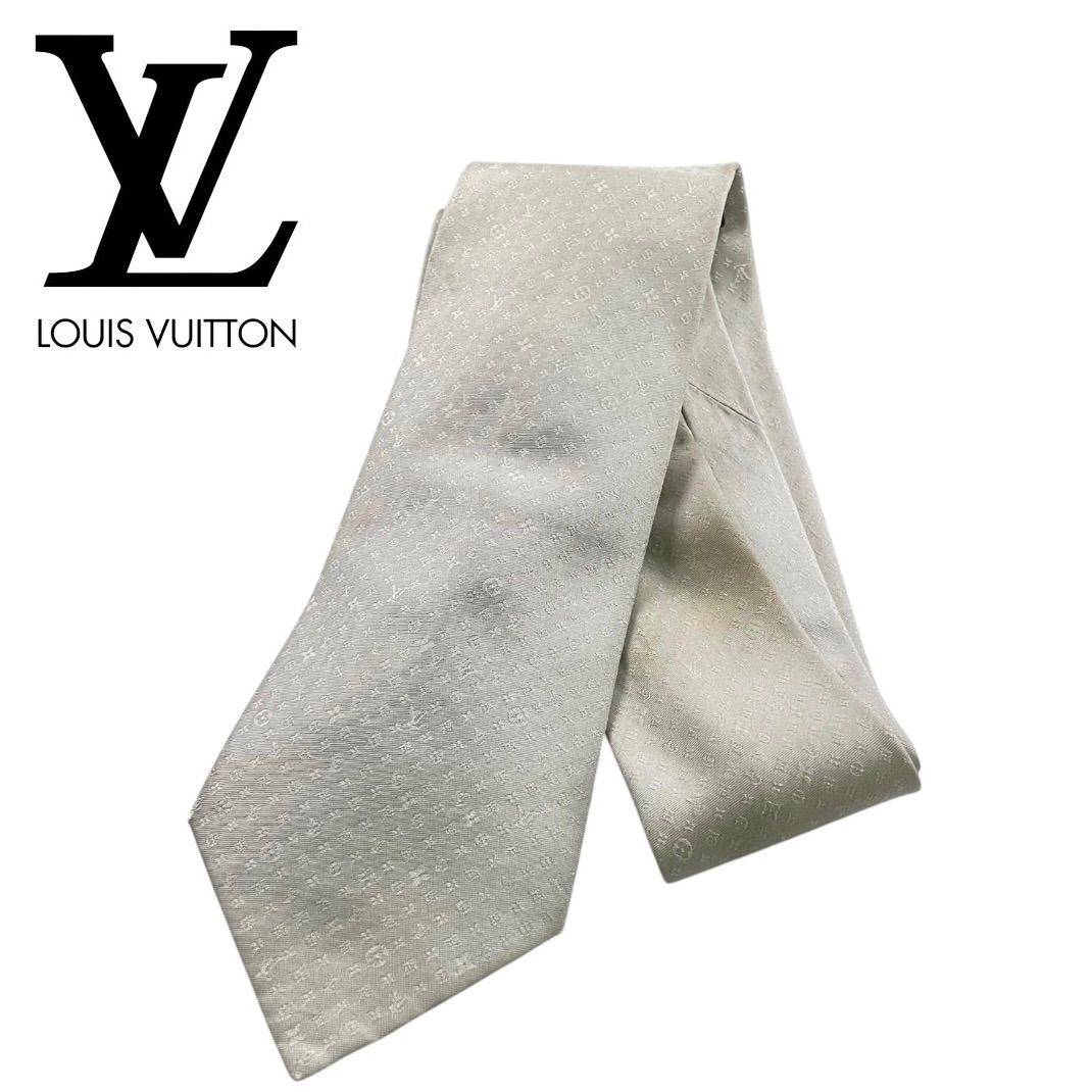 LOUIS VUITTON ルイヴィトン ビトン LV クラヴァット・モノグラム 23SSコレクション M78008 グレー シルバー シルク モノグラム ネクタイ メンズ 社会人 会社員 スーツ フォーマル